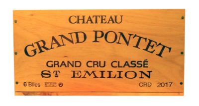Caja de vino de madera Chateau Grand Pontet [Francia] - Imagen 3