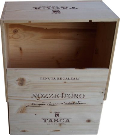 Caja de vino de madera Tasca d'Almerita Nozze d'Oro [Italia] - Imagen 3