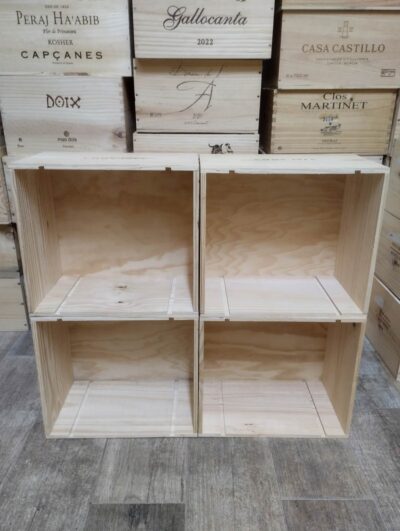Pack 4 cajas de madera creación de estanterías