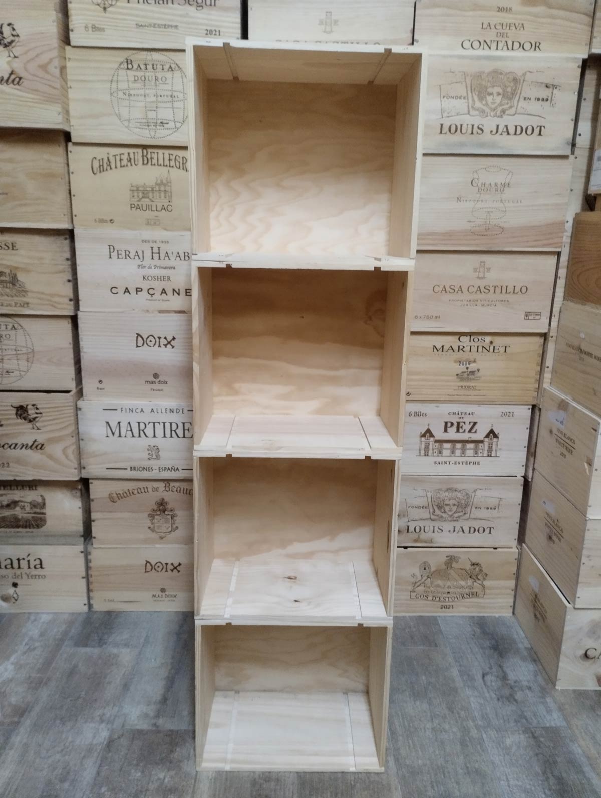 Pack 4 cajas de madera creación de estanterías - Imagen 2