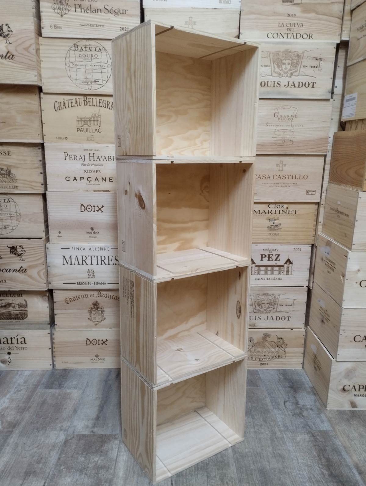 Pack 4 cajas de madera creación de estanterías - Imagen 3