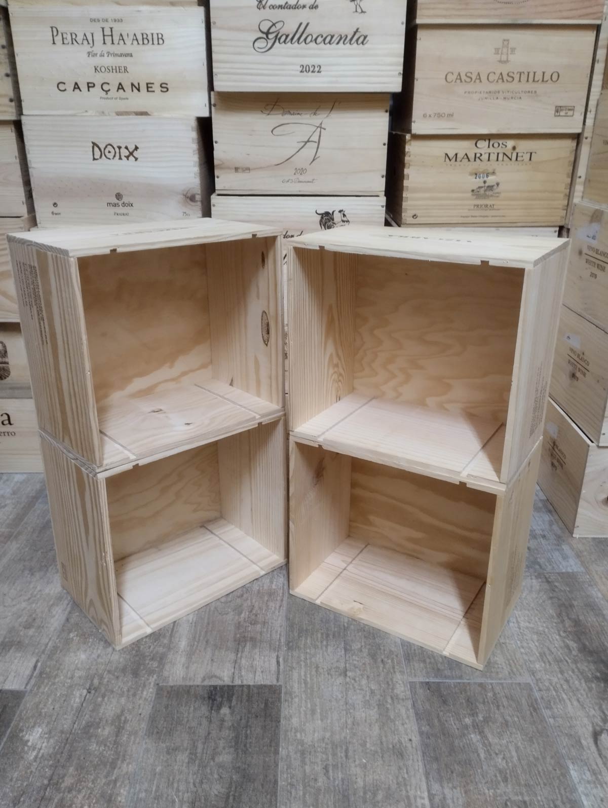 Pack 4 cajas de madera creación de estanterías - Imagen 5