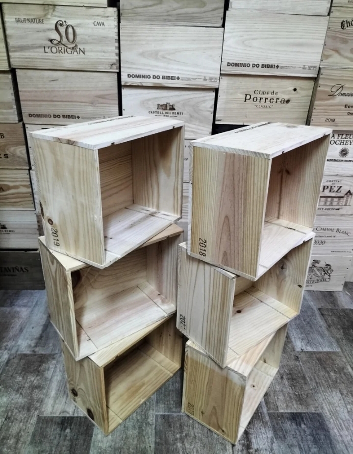 Pack 6 cajas de madera creación de estanterías - Imagen 5