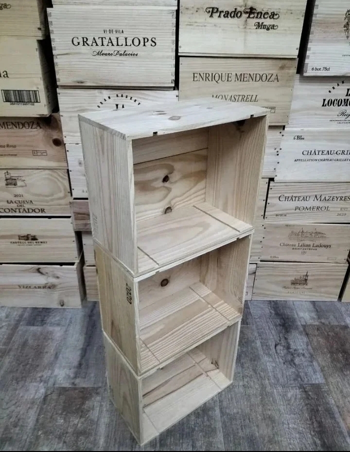 Pack 3 cajas de madera creación de estanterías - Imagen 5
