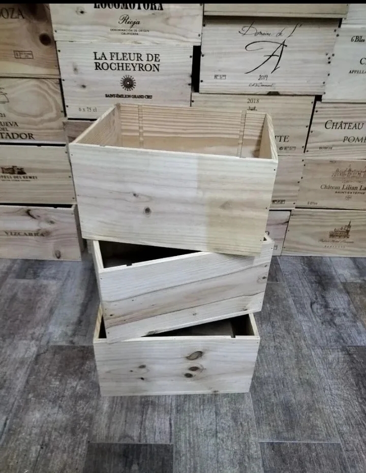 Pack 3 cajas de madera creación de estanterías - Imagen 2