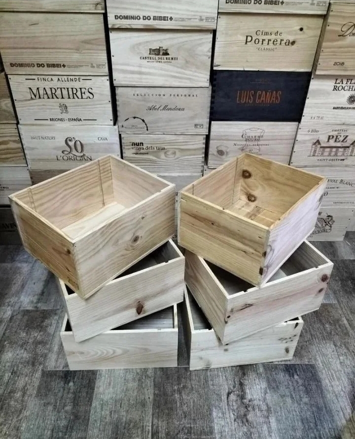 Pack 6 cajas de madera creación de estanterías - Imagen 3