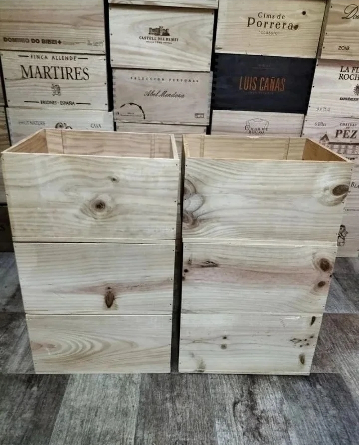 Pack 6 cajas de madera creación de estanterías - Imagen 4